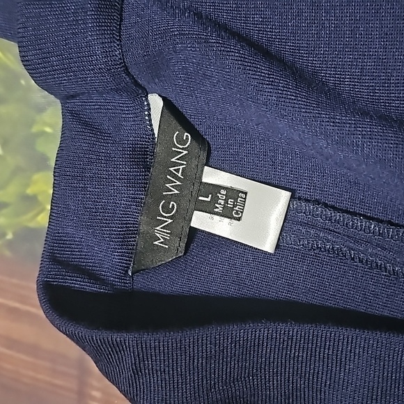 Ming Wang‎ Blue High Waist Trousers Stretch Pull on Pants Size Large - Picture 3 of 6